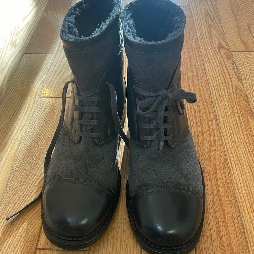 Chanel quilted shearling ankle boots - SOLD